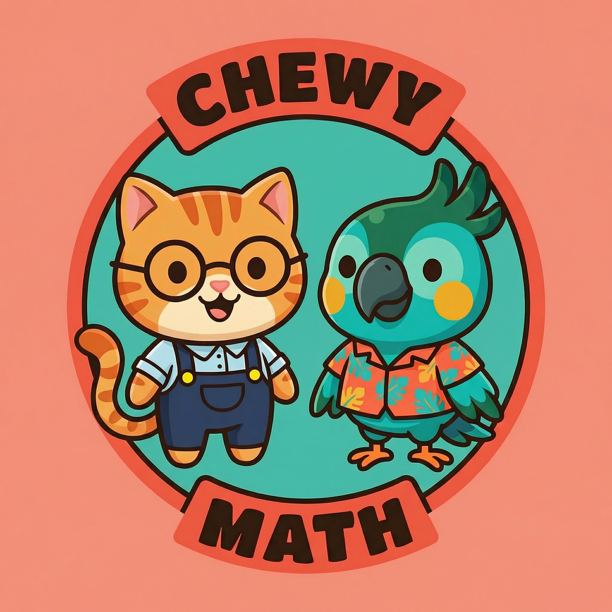 Chewy Cat and Parrot in the classroom